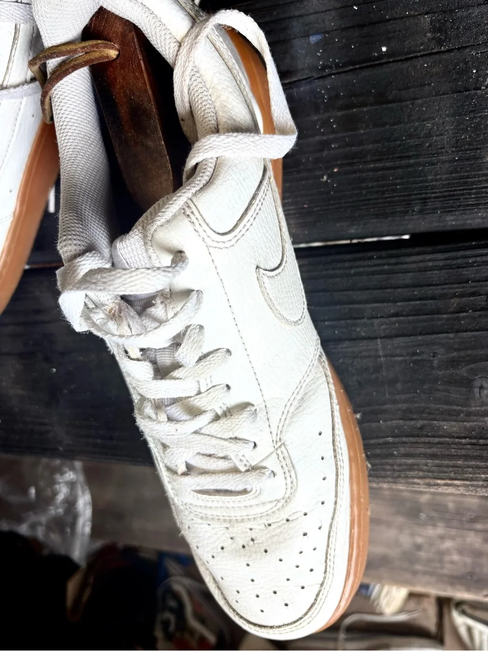 Nike Air Force 1 Low '07 leather sneakers in white & cream #airforce1